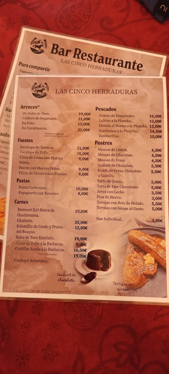 Menu Bar Restaurante Las Cinco Herraduras-6